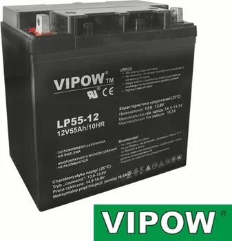 Baterie olověná 12V/55Ah VIPOW bezúdržbový akumulátor